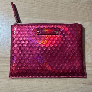 Kate Spade hot pink holographic travel pouch